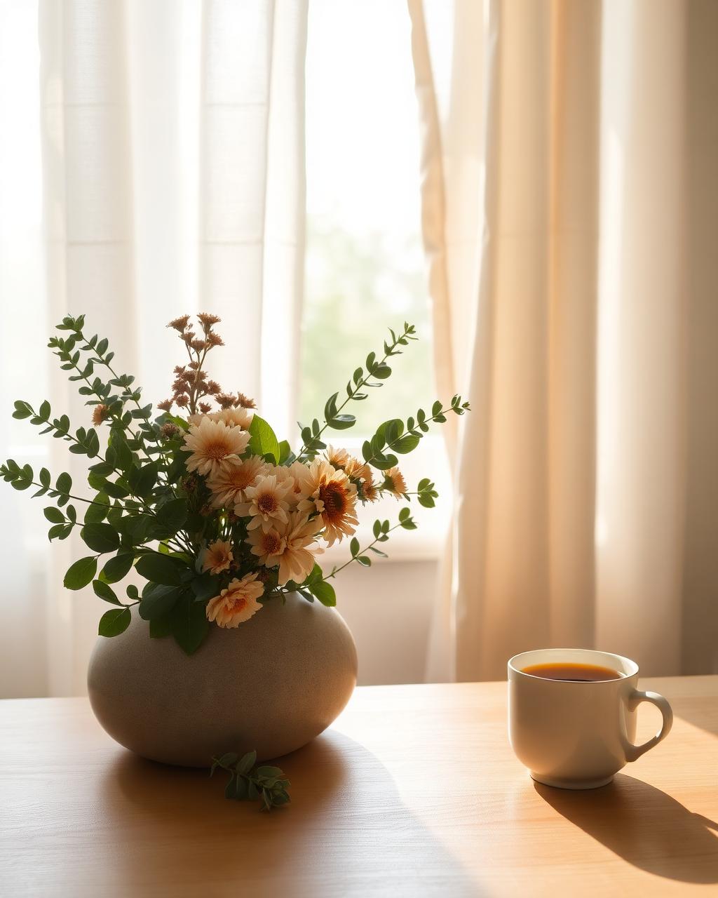 Warm tea, eucalyptus and a soft knit throw